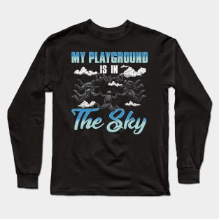 Cute & Funny My Playground Is In The Sky Skydiving Long Sleeve T-Shirt